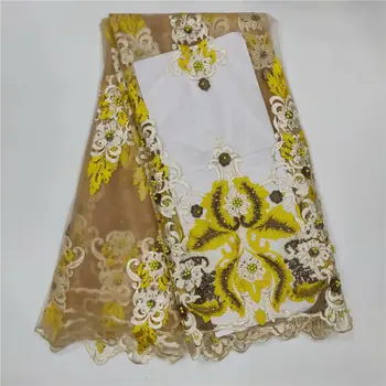 

African lace fabric pretty french tulle lace fabric 5yards flower pattern wholesale for wedding party lace