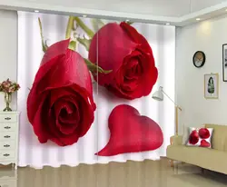 Нежная роза Личность Дизайн 3D персонализированной печати плотные шторы, экраны