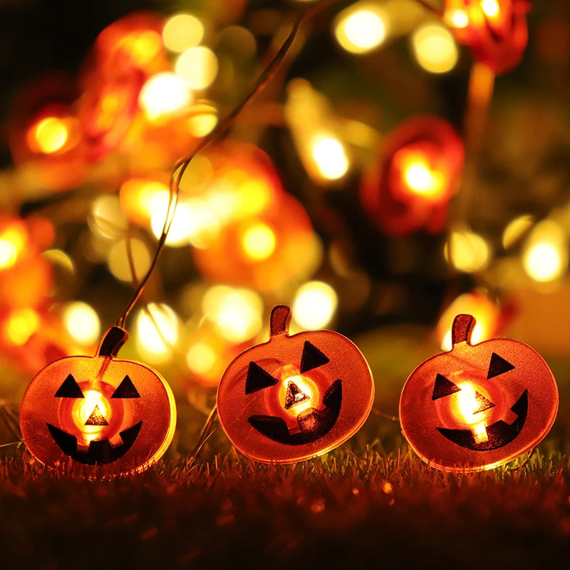 Halloween Chrismas 20 Heads LED String Lights Snowflake LOVE Pumpkin Shape LED String Battery Powered Party Wedding Home decor