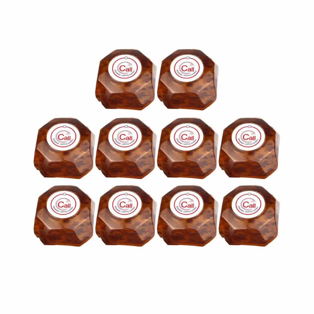 10pcs 433MHz Call Button Transmitter Pager Wireless Paging Queuing Calling System for Hotel Calling Restaurant Equipment