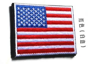 США американский флаг патч правая рука обратная армейская Тактическая Военная Америка тонкая синяя линия нарукавник в виде флага значки эмблема нашивки - Цвет: white edge
