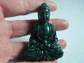 

Exquisite Chinese Handwork Green Jade Buddha Pendant Statue