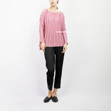 Модный Джокер раза Тип свободный чистый цвет Длинные рукава футболка