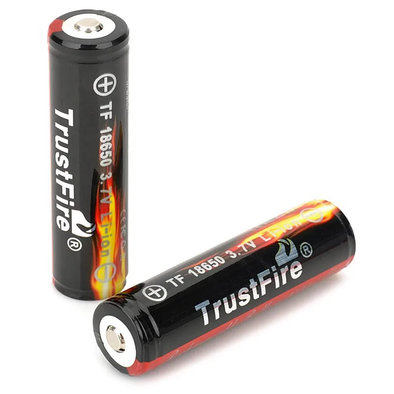 2 шт./лот с защитой TrustFire 18650 3 7 В 2400 мАч литиевые аккумуляторы аккумуляторная