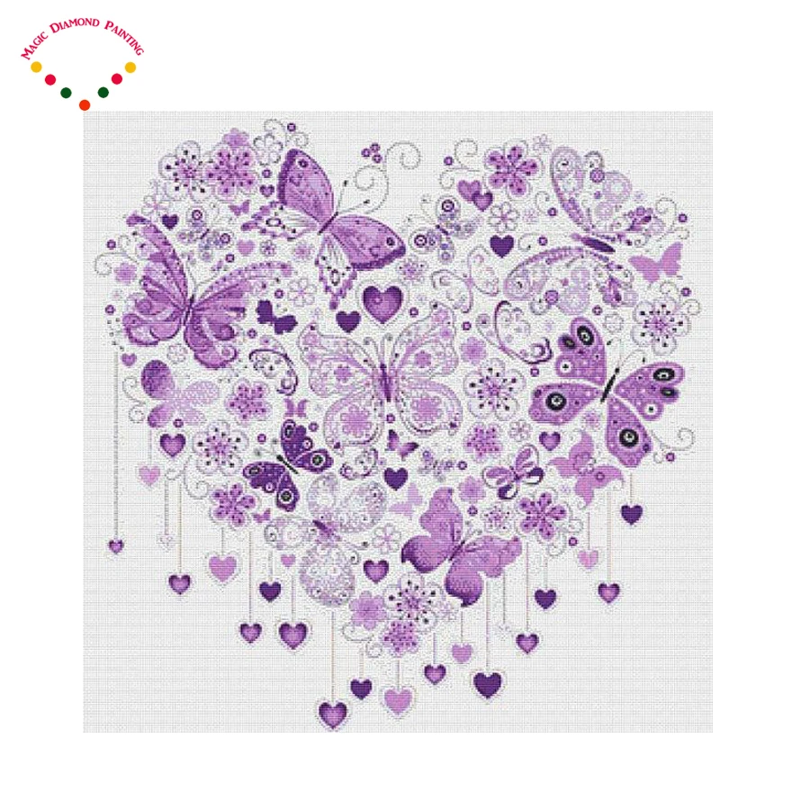 

Mosaic painting DIY Love purple flowers drill diamond painting diamond embroidery diamond needlework painting cross stitch