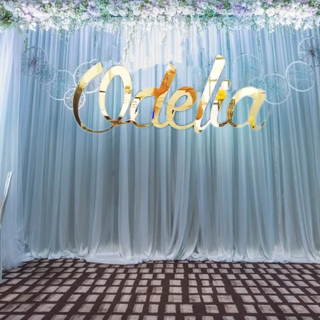 Custom Gold Sign Wedding Baby Shower Decorations Personalized Mirror