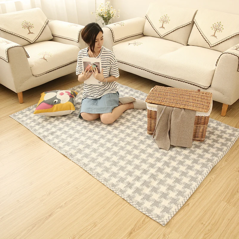 120*170 см простые смешивающие хлопковые ковры гостиная/спальня/чайный стол/балкон/диван пол коврик моющиеся ковры