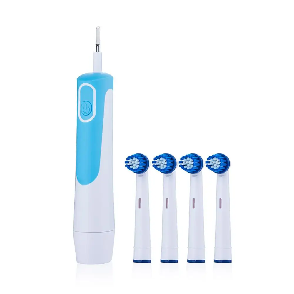 Электрическая новая зубная щетка Vaclav, электрическая ультразвуковая ультра звуковая зубная щетка, вращающаяся зубная щетка, гигиена полости рта, перезаряжаемая батарея AA - Цвет: 1Brush 4Head