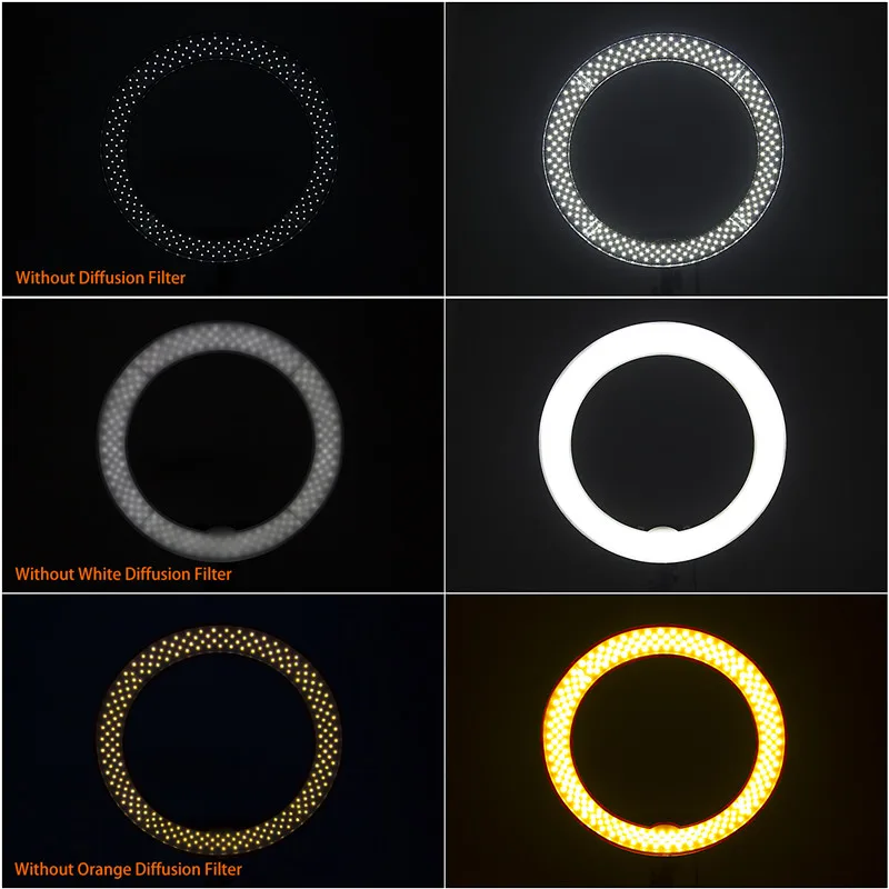 fosoto RL-18 LED Ring Light 18 Inch Photography lighting Dimmable Ring Lamp With Tripod And Mirror Ringlight For Makeup Youtube