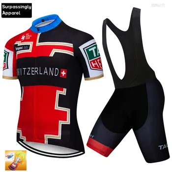 

Pro Bike Team Switzerland Quick Dry Cycling Jersey Riding Wear Short Sleeve Ropa Ciclismo MTB Cycling Clothing Bib Short 16 Gel