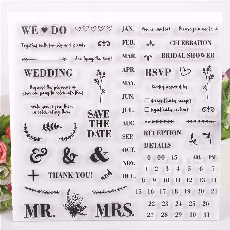 

Calendar Transparent Clear Stamps for DIY Scrapbooking/Card Making/Kids Christmas Fun Decoration Supplies
