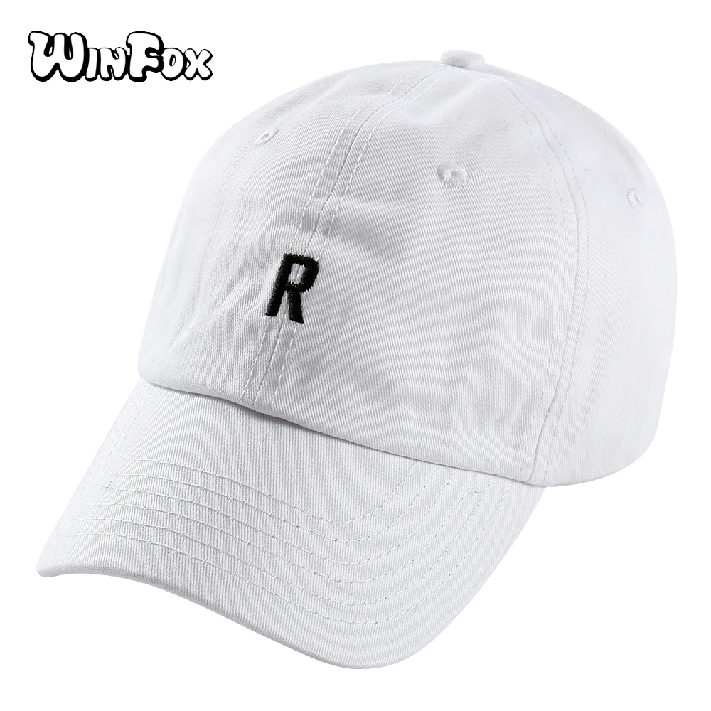 

Winfox Fashion Black White Snapback Cap R Letter Embroidery Men Women Baseball Cap Sun Hat Outdoor Fitted Bone Gorras Hats