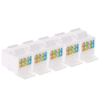 

5 Pcs RJ45 Jack Socket Cat6 Network Ethernet Connection Adapter Tool-Less Module