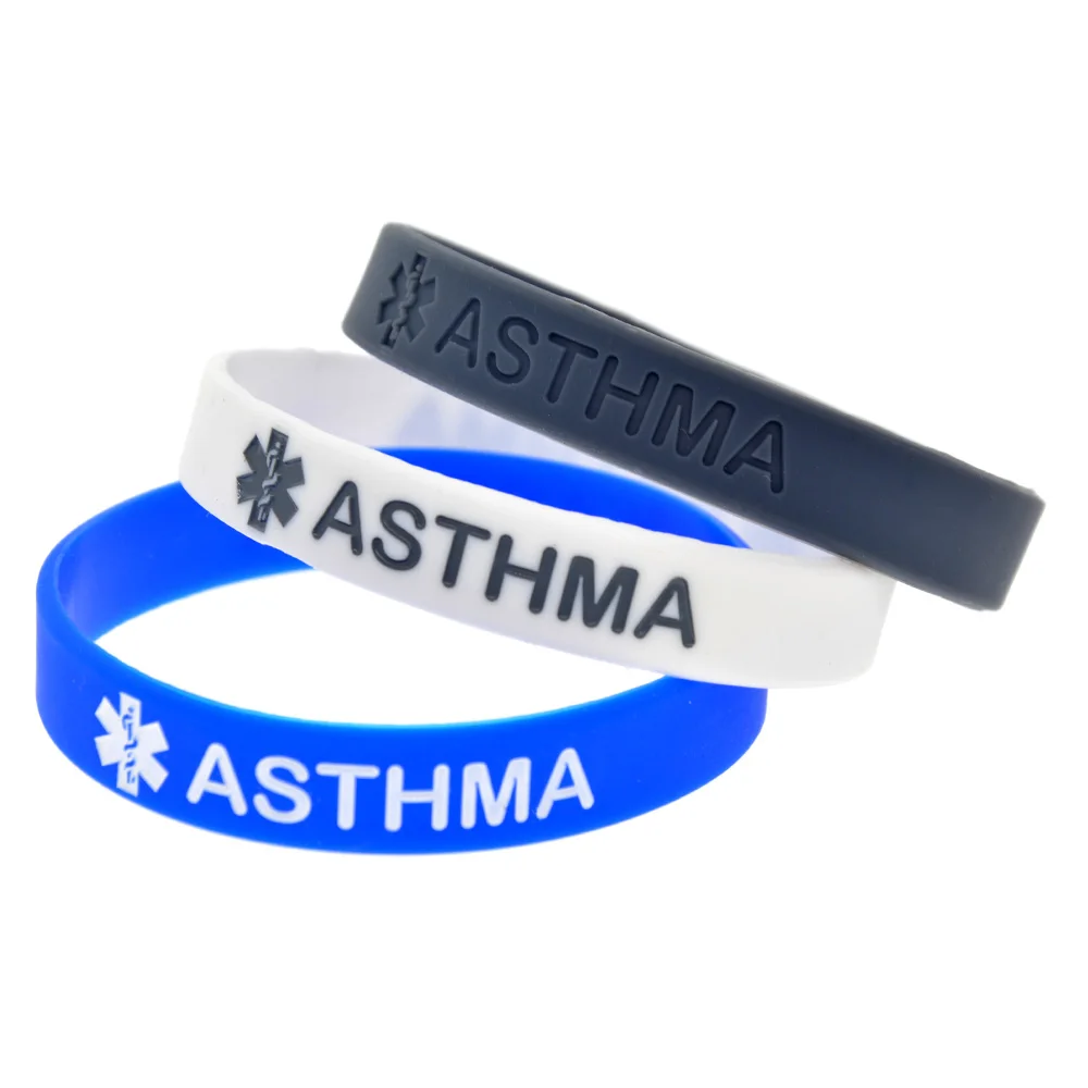 Promo Gift New Arrival 50PCS/Lot Medical Alert Asthma Silicone