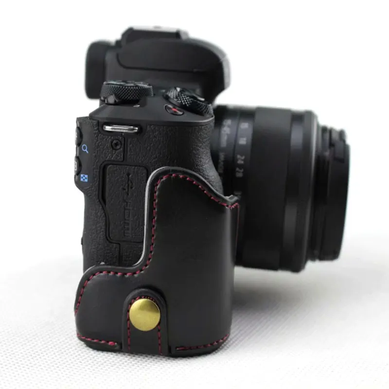 Защитный чехол из искусственной кожи для камеры на половину тела Canon M50 с