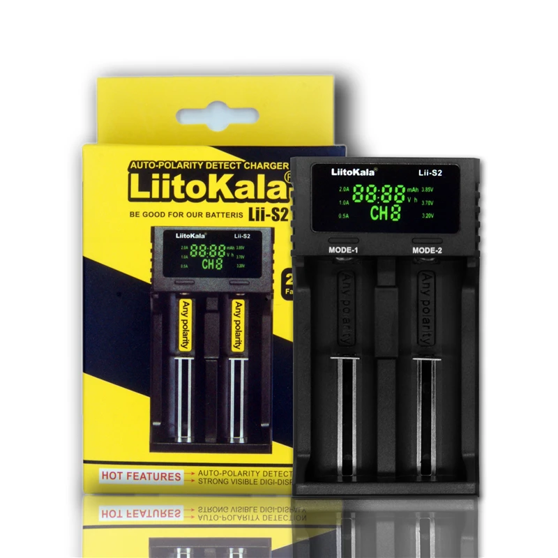 Умное устройство для зарядки никель-металлогидридных аккумуляторов от компании LiitoKala: Lii-S4 lii-S2 Lii-S1 ЖК-дисплей Зарядное устройство 3,7 V 18650 18350 18500 16340 21700 20700B 20700 14500 26650 1,2 V AA AAA Смарт Зарядное устройство