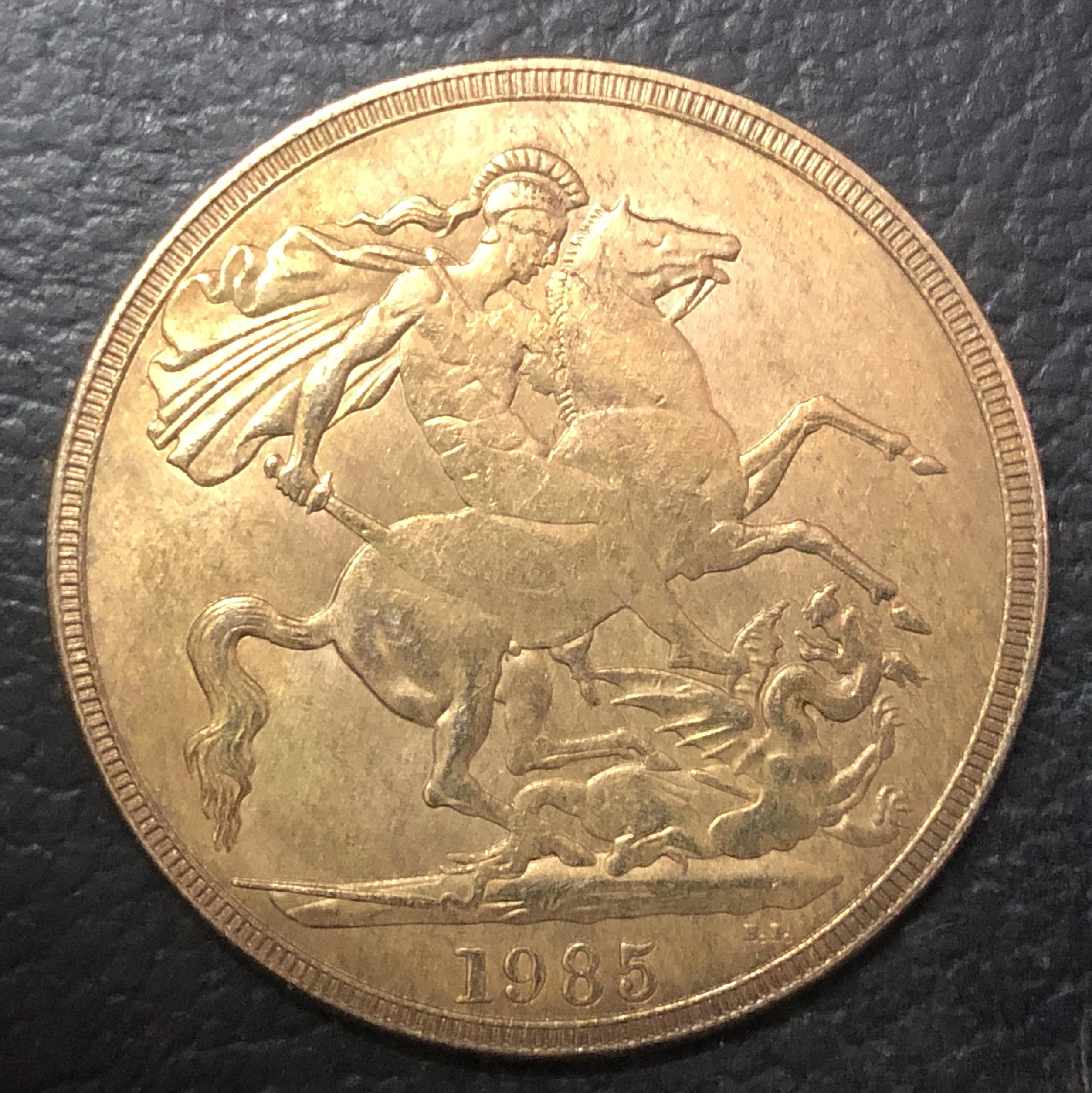 5 фунтов Великобритания Elizabeth II (3 й портрет Серия Sovereign) Золотая монета|coin coins|coin