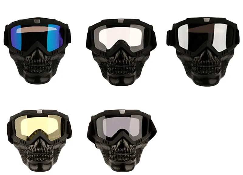 Safety Goggles Skull Face Mask Windproof Dustproof Removable Eyewear Mask Sport Bicycle Motorcycle Riding Tactical Goggles Masks (6)