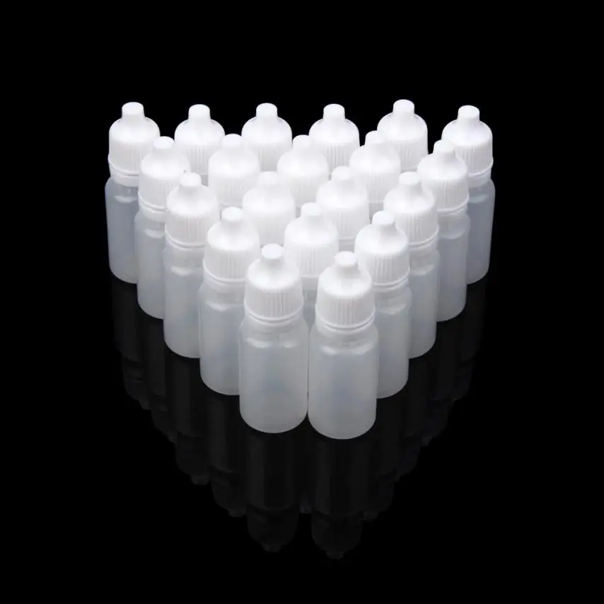 Wholesale 10ml White Colour Empty Plastic Squeezable Dropper Bottles