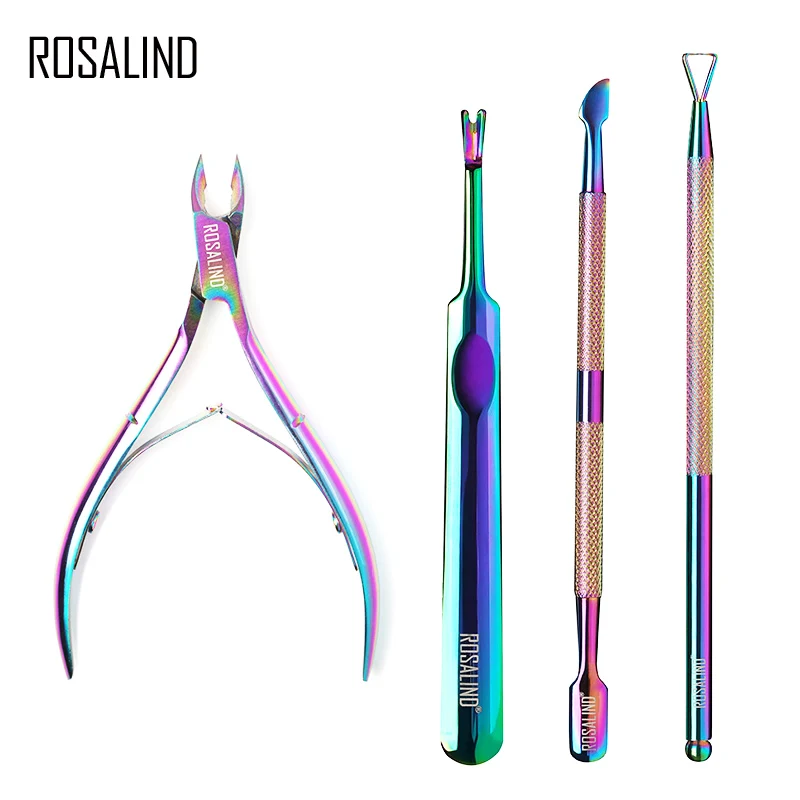 

ROSALIND Nail Gel Removal Tool Cuticle Scissor Removal Wraps Cuticle Pusher Manicure Tool for removing NTA