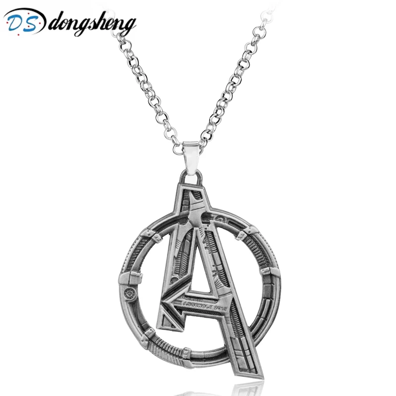 

dongsheng Movie Jewelry Marvel's The Avengers Logo Superhero Marvel Necklace Men Charms Necklace Men Gift -30