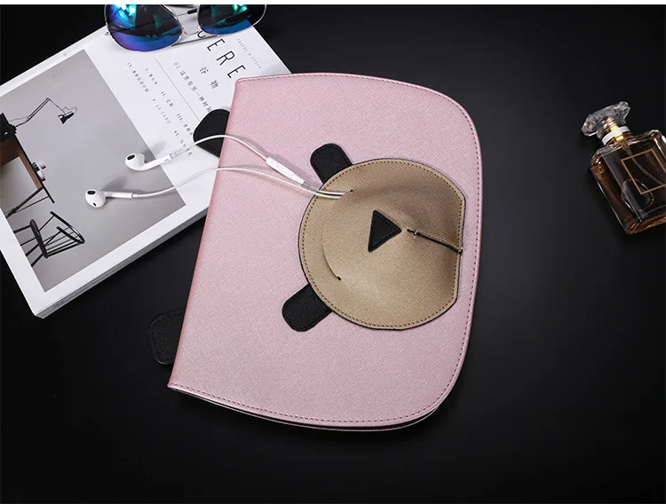 

Fashion Lovely Bear TPU Leather Smart Cases For apple IPad 2 3 4 cartoon Casual cover full protection Perfect gift A1395 A1396
