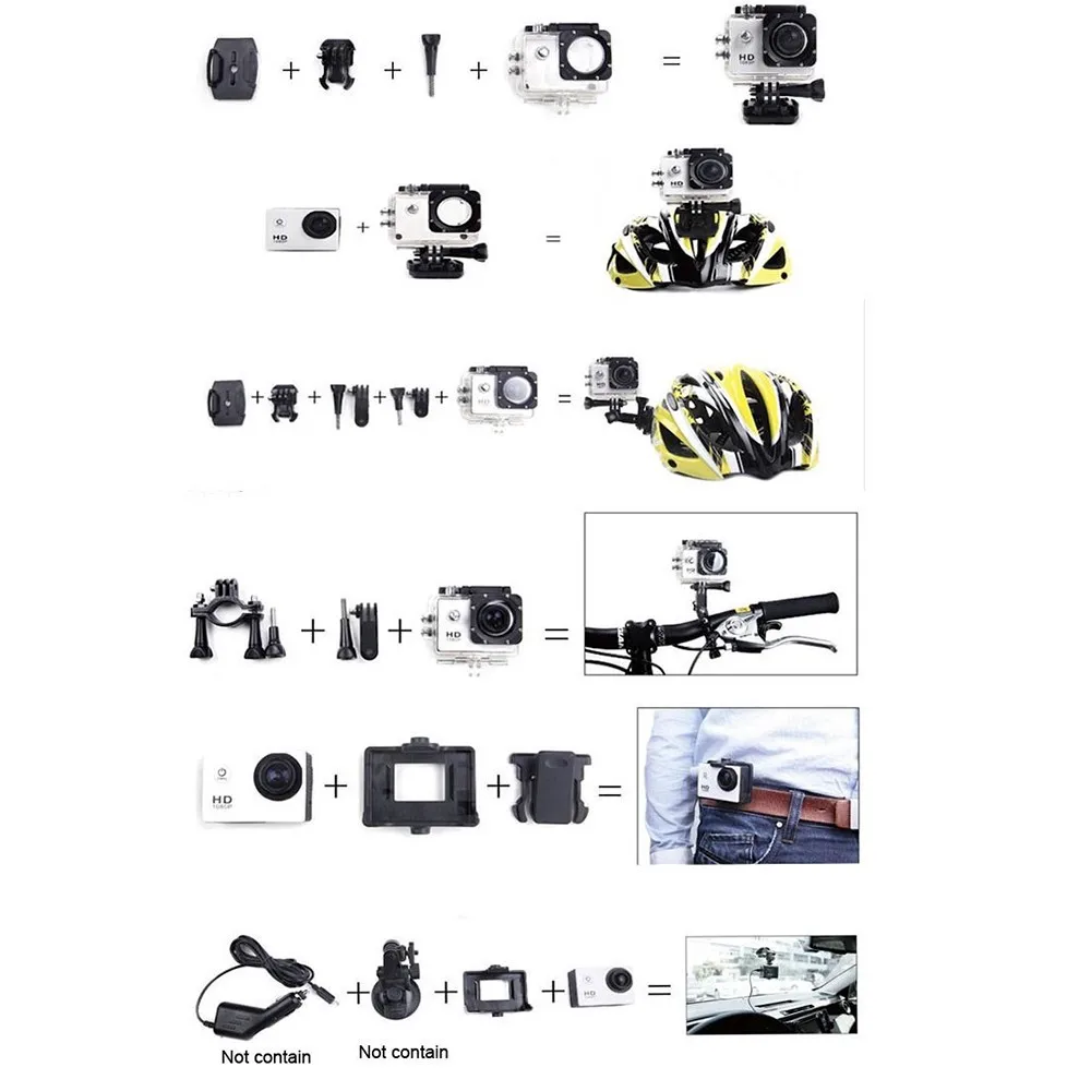 WiFi Спортивная камера SJ4000 AT300+ Ultra HD 4K Cam 2,0 дюймовый экран 1080P экшн-камера водонепроницаемая камера для подводного плавания