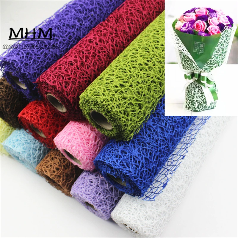 

Flower Gift Decoration Wrapping Packing Crepe Papers Mesh Diy Materials Jacquard Flowers Material 5 Yard Roll Tissue Craft Paper