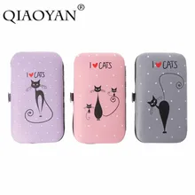 7 шт. милый кот педикюр маникюрный набор кусачки для ногтей Очиститель кутикулы Уход чехол