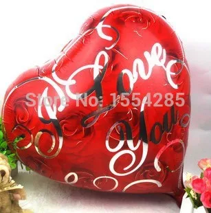 Я люблю тебя 5 шт./лот шарик из фольги в форме 18-дюймовый сердце-образный Свадебный шар День рождения гелиевый воздушный шар из фольги в форме сердца надувные шары - Цвет: Красный