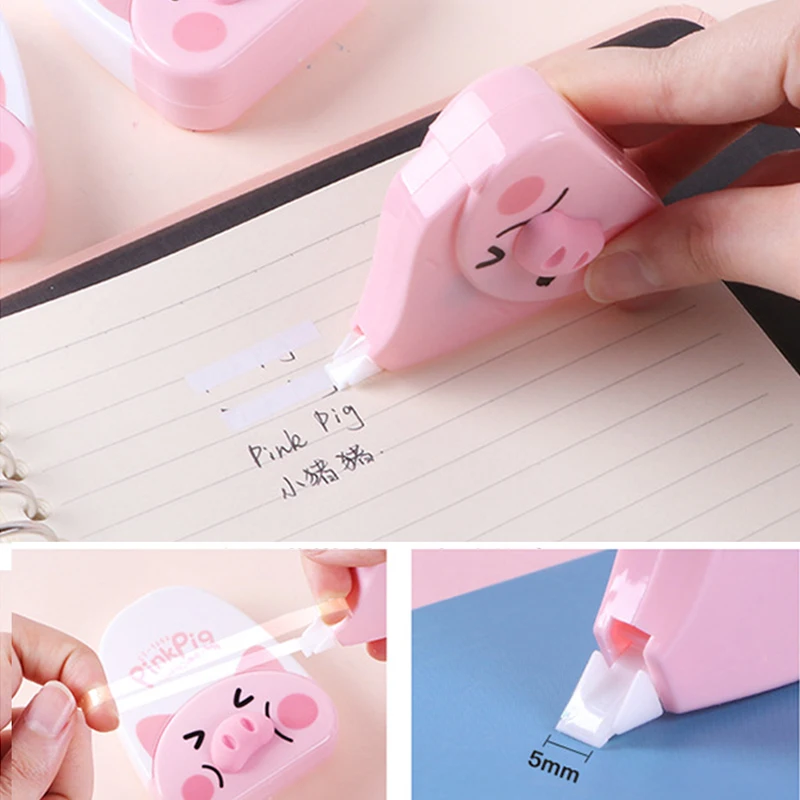 

6M Pink Pig Correction Tape Cute Corrective Tape for Kids Grils Gifts Sweet Office Material Escolar Kawaii School Supplies