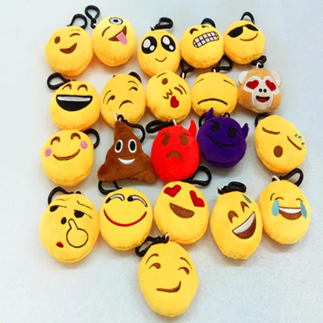 10pcs/lot New 6cm Cute Emoji Smiley Emoticon Amusing Key Chain Toy Gift  Mini Bag Accessories Stuffed & Plush dolls