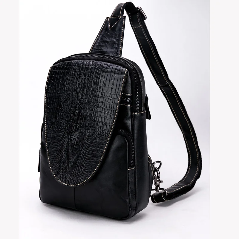 

New Men's Natural Skin Shoulder Bag Genuine Leather Cowhide Small Messenger Crossbody Bags Riding Male Multi-purpose Daypack