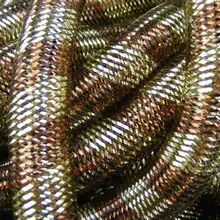 Металлический коричневый и светло-золотая полоса Cyberlox трубчатый кринолин волосы для наращивания 60 ярдов 16 мм