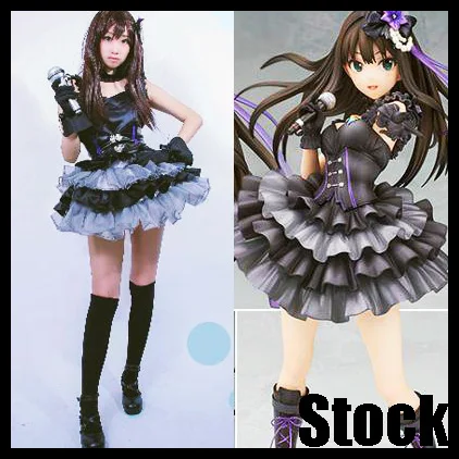 

[Stock] Anime THE IDOLM@STER CINDERELLA MASTER Figure Rin Satin PU Gothic Lolita SJ Dress S-XL New 2017 free shipping