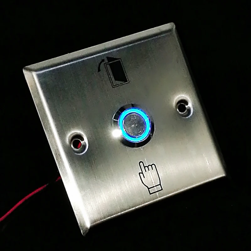 Led Light No/Nc/Com Stainless Steel exit button with light for Door access control system Square Metal Switch Led Light No/Nc/Com Stainless Steel exit button with light for Door access control system Square Metal Switch