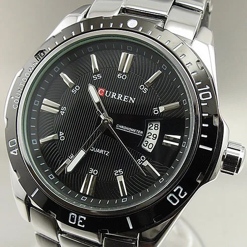 

2016 NEW LUXURY QUARTZ HOUR DATE WATER BLACK SILVER SPORT STYLE MENS WATCHES JAPAN MOVEMENT STAINLESS WRIST WATCH
