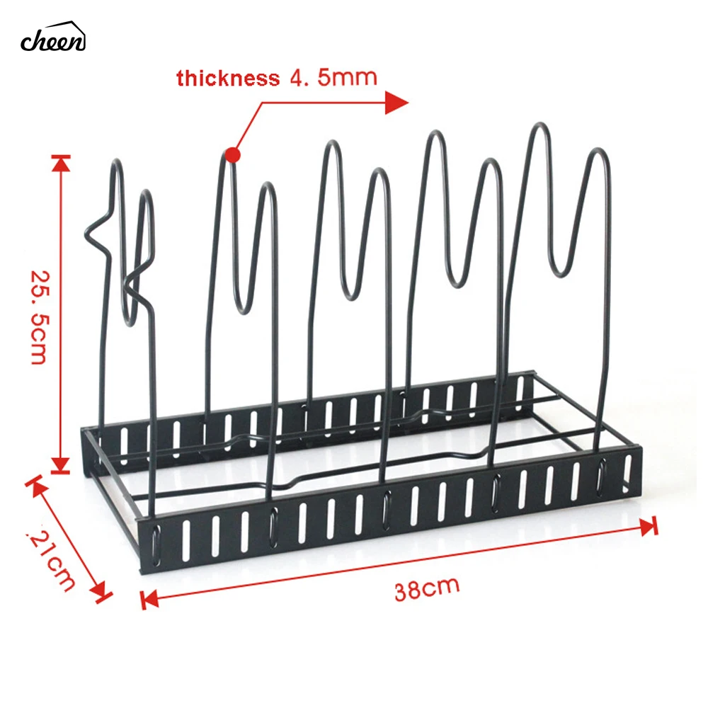 Органайзер кастрюль полка для кухонной утвари ручка для крышки держатели посуды Регулируемый сверхпрочный шкаф для кухни