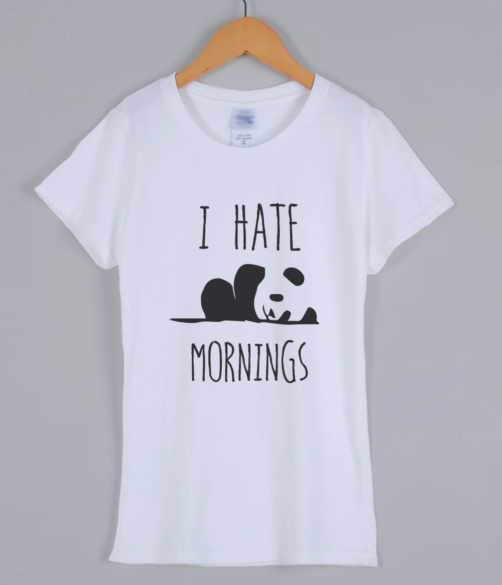 Женская футболка с круглым вырезом I HATE MORNING летняя в стиле харадзюку рисунком