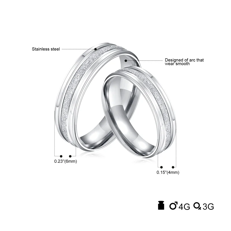 AZIZ BEKKAOUI Couple Rings Stainless Steel Wedding Rings Engrave Name Rings For Lover Engagement Promise Jewelry Dropshipping