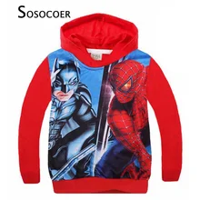 SOSOCOER Enfant Garçon T-shirt Survêtement 2017 Automne Spiderman Garçons Manteau À Capuchon de Bande Dessinée Anime Spider-man À Manches Longues Enfants vêtements