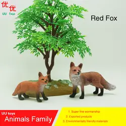 Горячие игрушки: red fox (Silver Fox, лиса) семейный комплект моделирование модели Животные детские игрушки образования детей реквизит