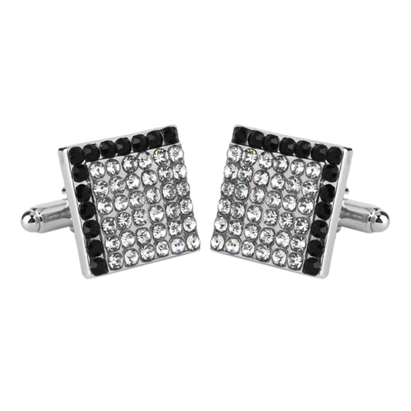 Metal Color : White Femmes Élégantes Strass Boutons De Manchette Mode Manchette for Les Femmes Françaises Chemise Carrée Boutons De Manchette Boutons De Mariage Groom Boutons De Manchette