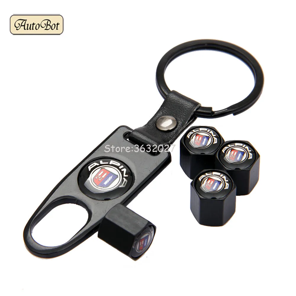 

Car Styling Wheel Tire Valve Stems Caps Key Chain For ALPINA Logo For BMW 3 5 6 7 Series Z4 F30 F31 F34 E30 E36 E46 E90 E34 E39