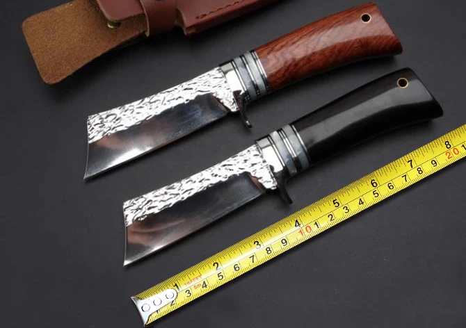 

Handmade Forge 9CR18MOV Blade Hunting Tactical Knives Outdoor Fixed Blade Knife Camp Survival EDC Tools Leather Sheath