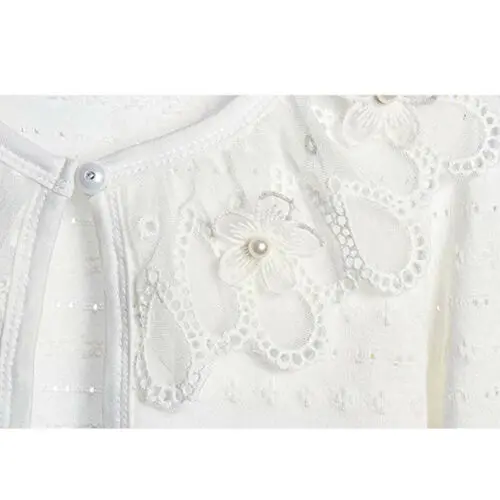 1-5T Cute Kid Girls Lace Hollow-out Long Sleeve Cardigan Coats Kids Baby Girls Floral Cardigan Tops Jacket Coats White