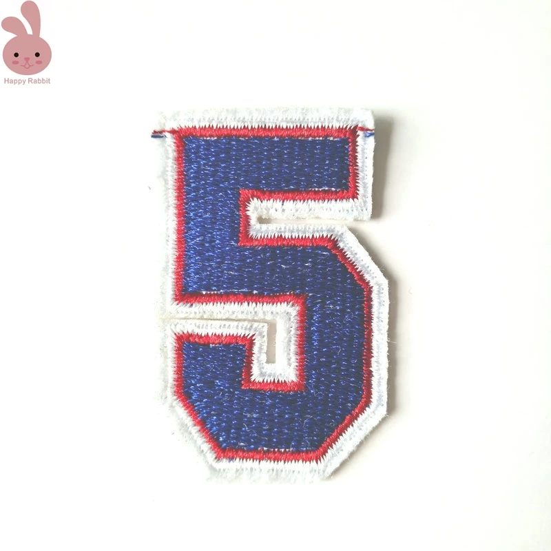 NEW Number 5 Embroidered Patch for Clothing Iron on Sew Applique Cute