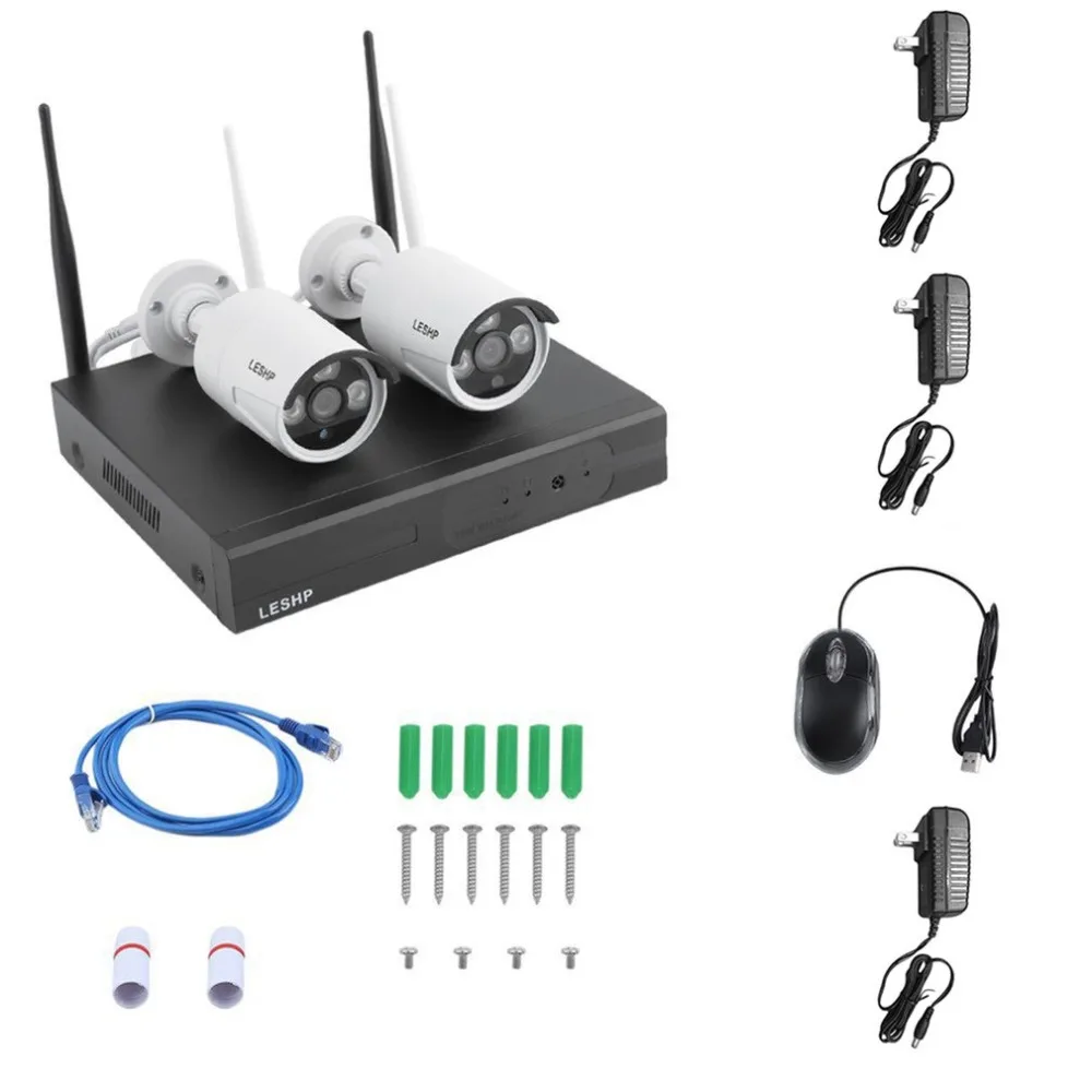 

4-CHANNEL WLAN HD Full Set Surveillance Kit Video Surveillance FUNK IP Camera