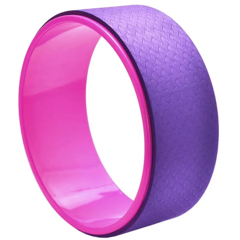 Круг колеса для йоги, Пилатес, Профессиональная форма талии, материал для бодибилдинга, PP+ TPE, инструмент для тренировки спины, инструменты для фитнеса - Цвет: Фиолетовый