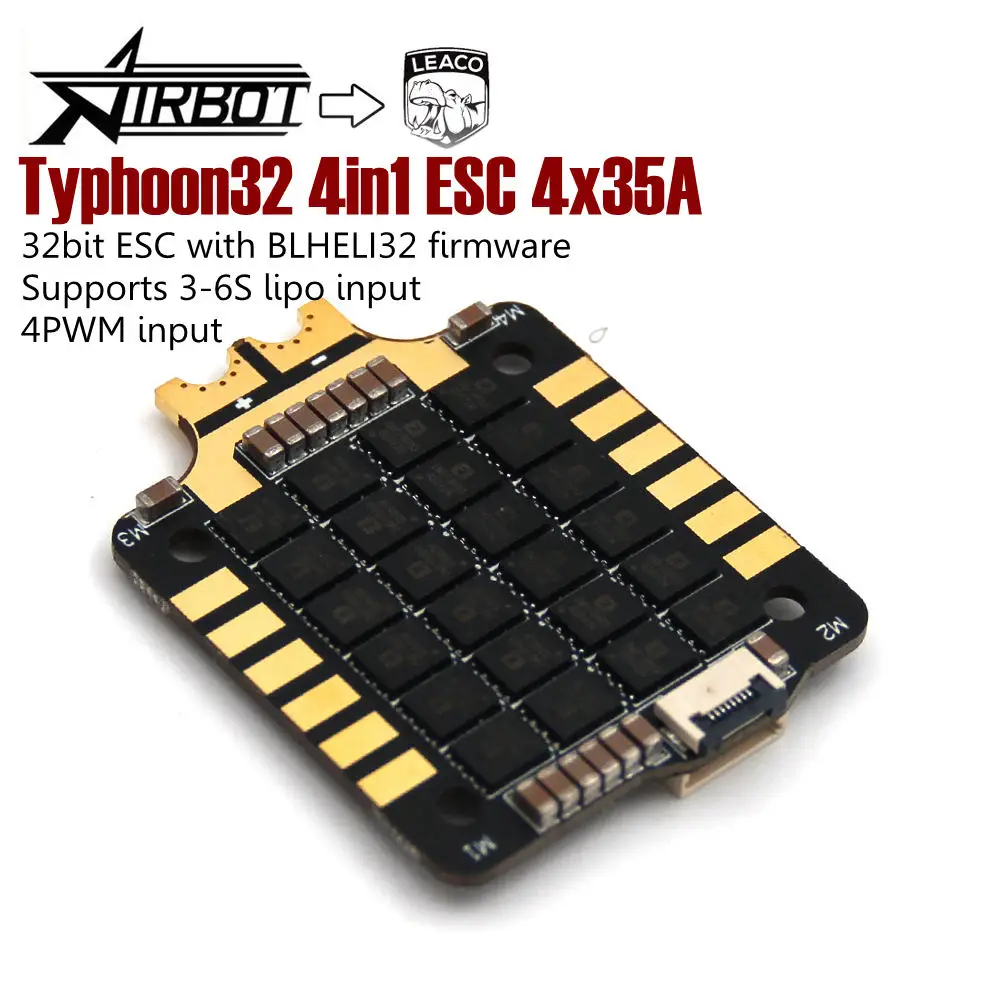 Goede Typhoon32 v2 4in1 ESC 4x35A met 30.5x30.5mm montagegaten ondersteunt DSHOT 1200, BLHELI32 firmware voor quadcopter